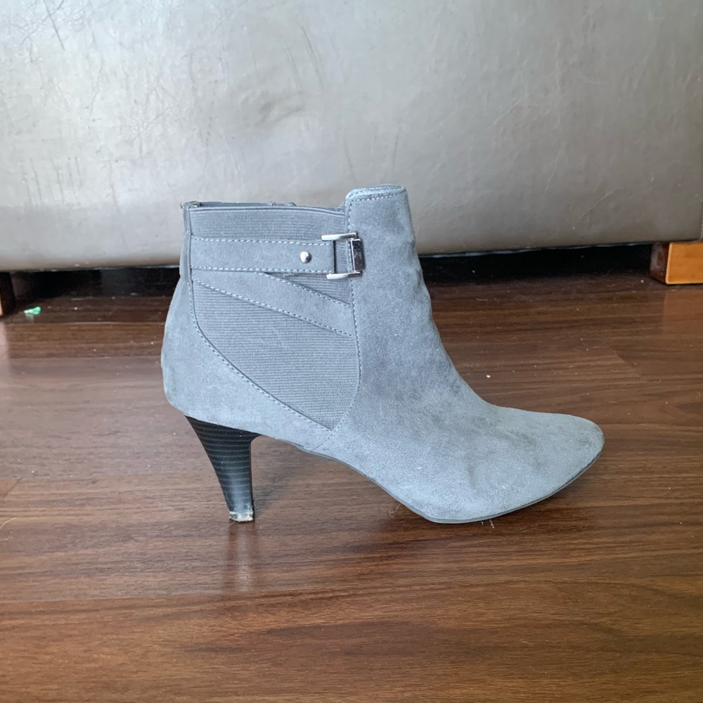 Grey Heel Ankle Boots